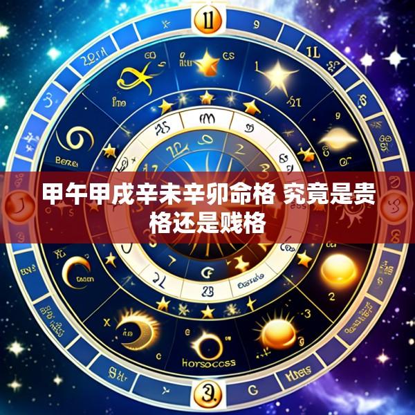 甲午甲戌辛未辛卯命格 究竟是贵格还是贱格