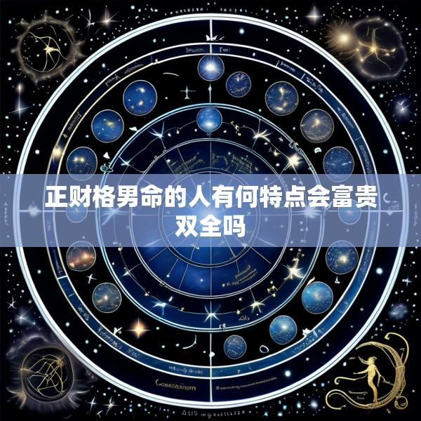 正财格男命的人有何特点会富贵双全吗