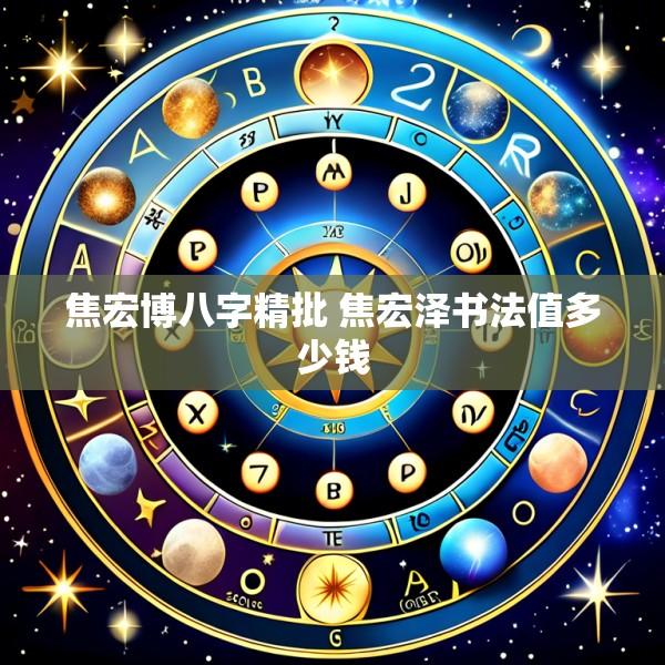 焦宏博八字精批 焦宏泽书法值多少钱