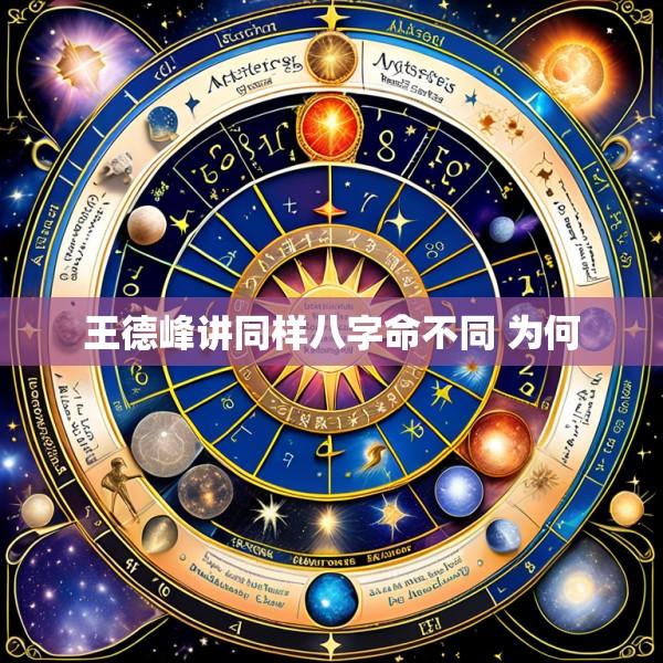 王德峰讲同样八字命不同 为何