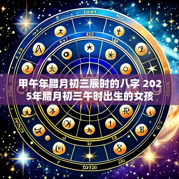 甲午年腊月初三辰时的八字 2025年腊月初三午时出生的女孩