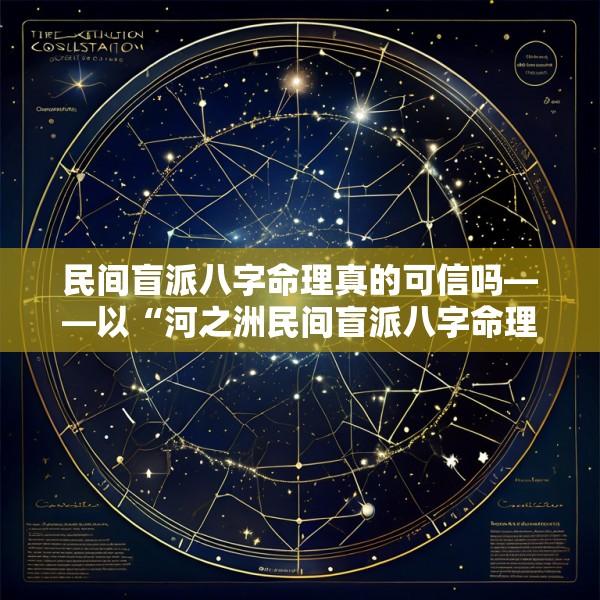 民间盲派八字命理真的可信吗——以“河之洲民间盲派八字命理”为例