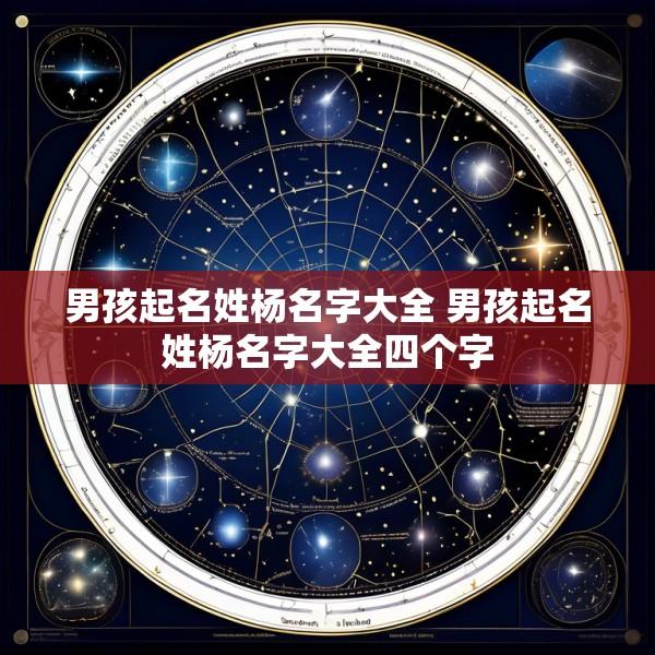 男孩起名姓杨名字大全 男孩起名姓杨名字大全四个字