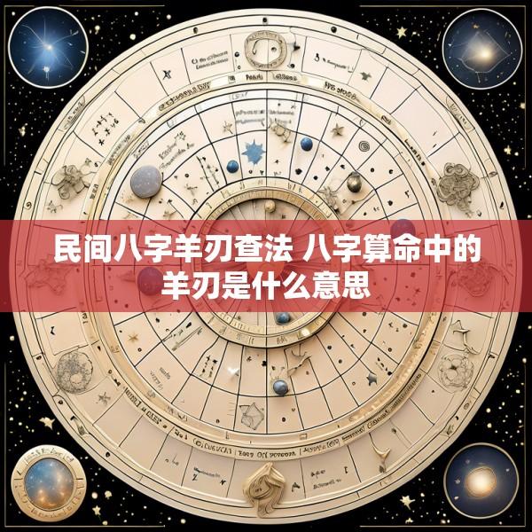 民间八字羊刃查法 八字算命中的羊刃是什么意思