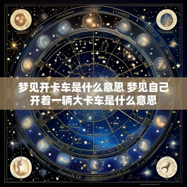 梦见开卡车是什么意思 梦见自己开着一辆大卡车是什么意思