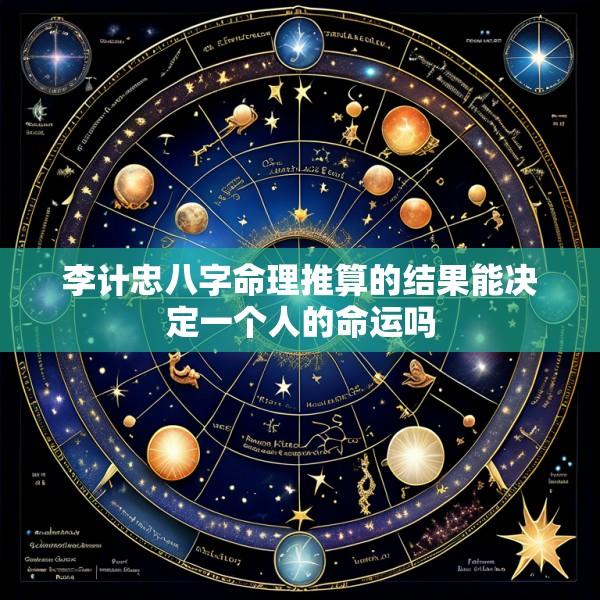 李计忠八字命理推算的结果能决定一个人的命运吗