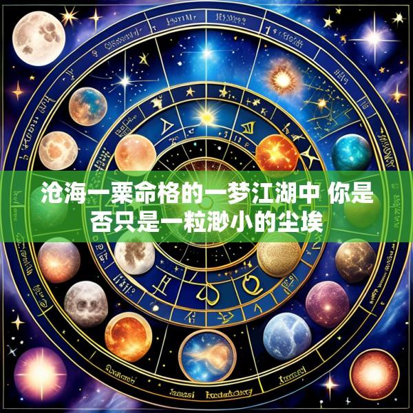 沧海一粟命格的一梦江湖中 你是否只是一粒渺小的尘埃