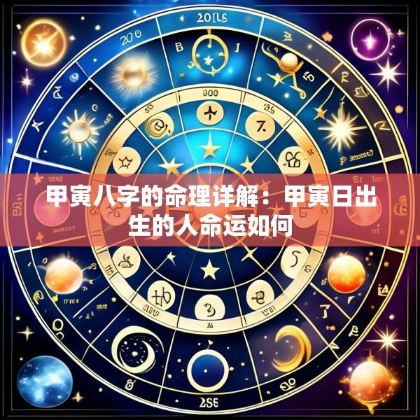 甲寅八字的命理详解：甲寅日出生的人命运如何