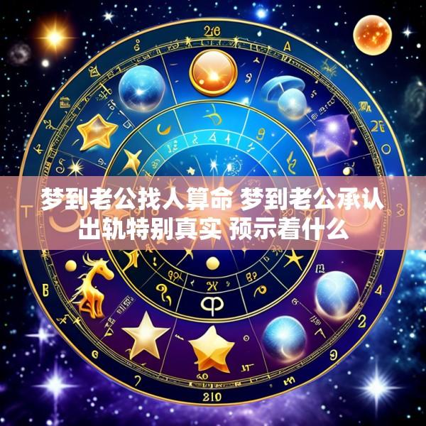 梦到老公找人算命 梦到老公承认出轨特别真实 预示着什么