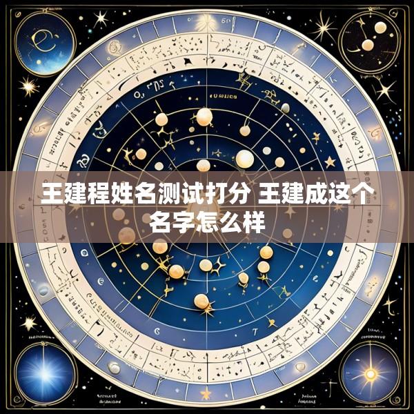 王建程姓名测试打分 王建成这个名字怎么样