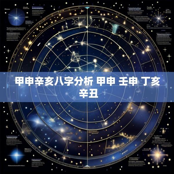 甲申辛亥八字分析 甲申 壬申 丁亥 辛丑