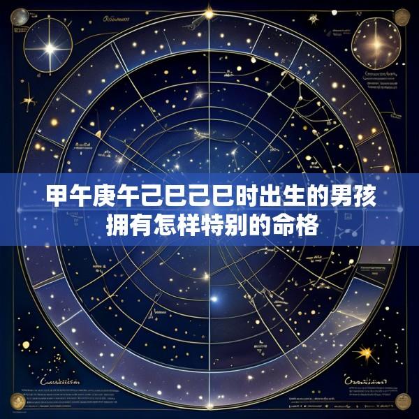 甲午庚午己巳己巳时出生的男孩 拥有怎样特别的命格