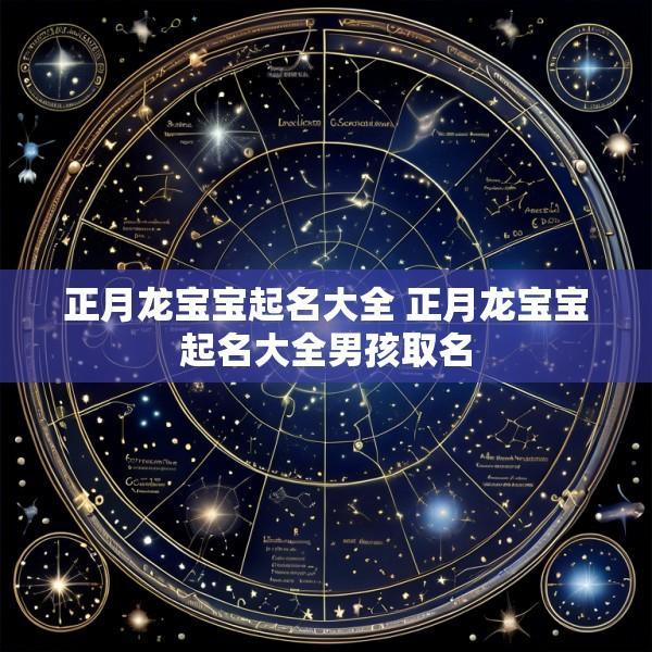 正月龙宝宝起名大全 正月龙宝宝起名大全男孩取名