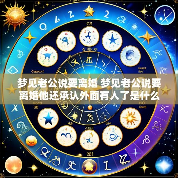 梦见老公说要离婚 梦见老公说要离婚他还承认外面有人了是什么意思