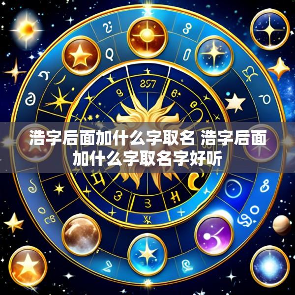 浩字后面加什么字取名 浩字后面加什么字取名字好听