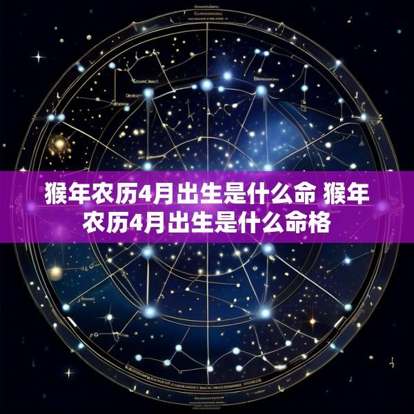 猴年农历4月出生是什么命 猴年农历4月出生是什么命格