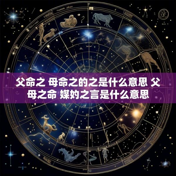 父命之 母命之的之是什么意思 父母之命 媒妁之言是什么意思