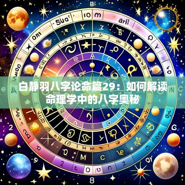 白静羽八字论命篇29：如何解读命理学中的八字奥秘