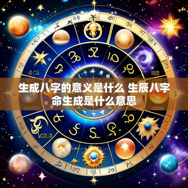 生成八字的意义是什么 生辰八字命生成是什么意思