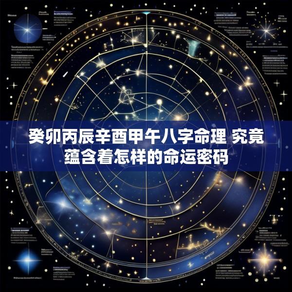 癸卯丙辰辛酉甲午八字命理 究竟蕴含着怎样的命运密码
