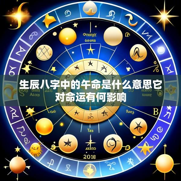 生辰八字中的午命是什么意思它对命运有何影响