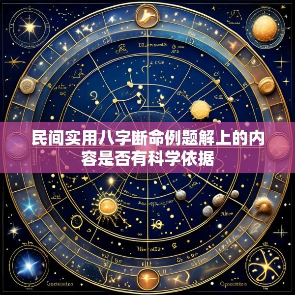 民间实用八字断命例题解上的内容是否有科学依据
