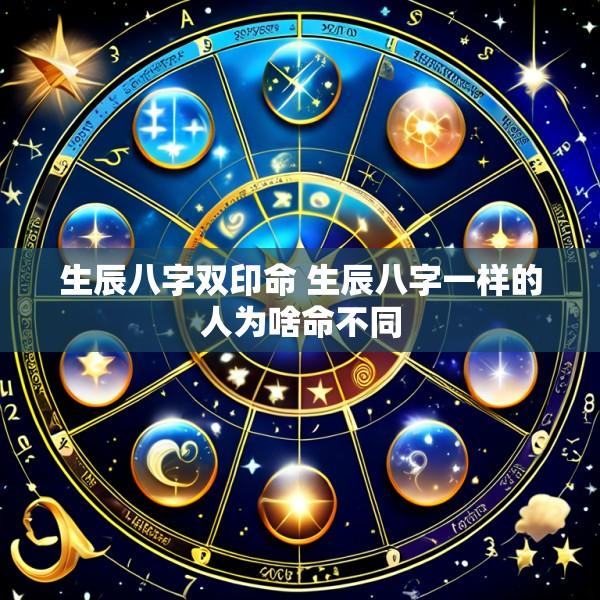 生辰八字双印命 生辰八字一样的人为啥命不同