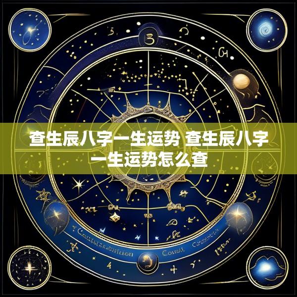 查生辰八字一生运势 查生辰八字一生运势怎么查