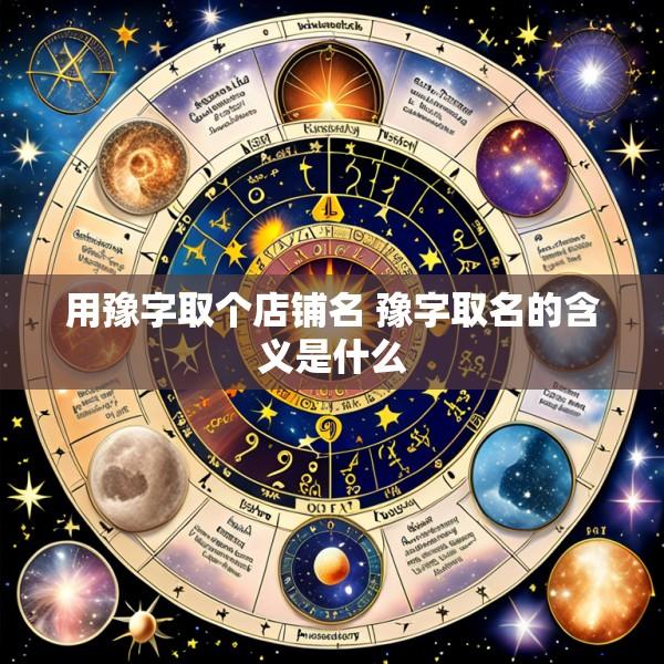 用豫字取个店铺名 豫字取名的含义是什么