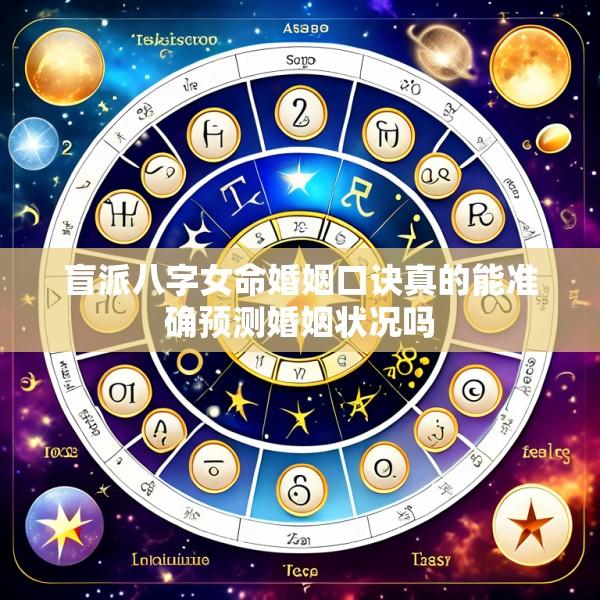 盲派八字女命婚姻口诀真的能准确预测婚姻状况吗