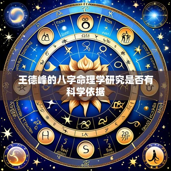 王德峰的八字命理学研究是否有科学依据