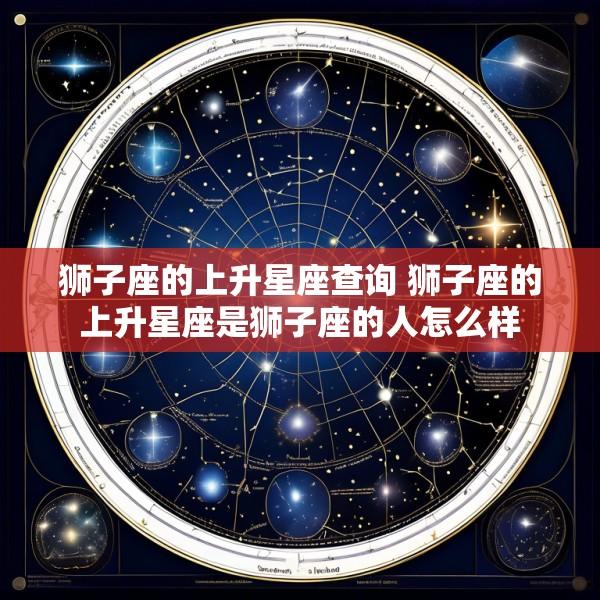 狮子座的上升星座查询 狮子座的上升星座是狮子座的人怎么样