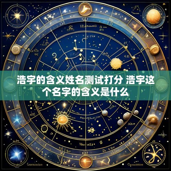 浩宇的含义姓名测试打分 浩宇这个名字的含义是什么