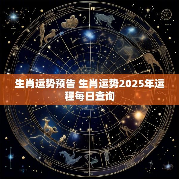 生肖运势预告 生肖运势2025年运程每日查询