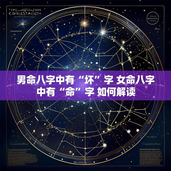 男命八字中有“坏”字 女命八字中有“命”字 如何解读