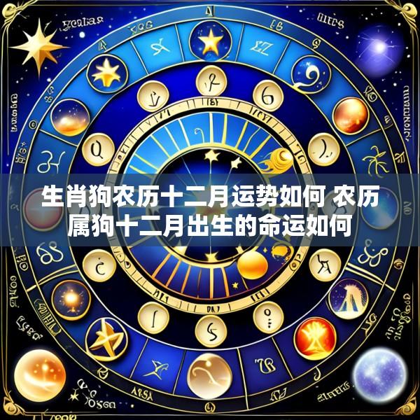 生肖狗农历十二月运势如何 农历属狗十二月出生的命运如何