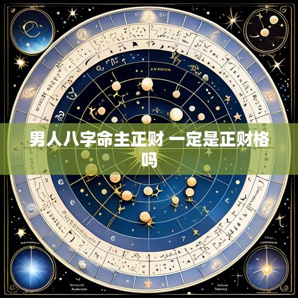 男人八字命主正财 一定是正财格吗