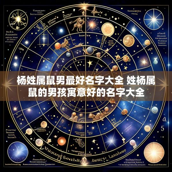 杨姓属鼠男最好名字大全 姓杨属鼠的男孩寓意好的名字大全