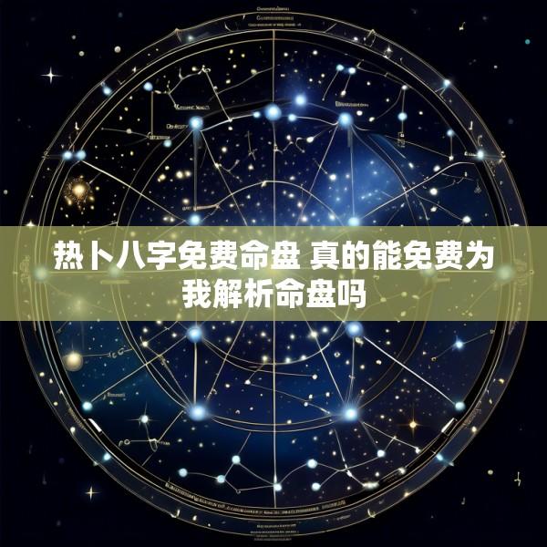 热卜八字免费命盘 真的能免费为我解析命盘吗