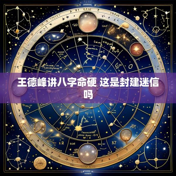 王德峰讲八字命硬 这是封建迷信吗