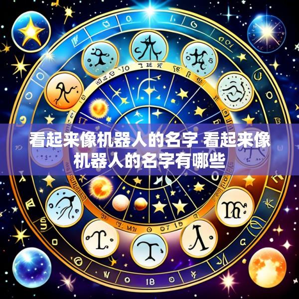 看起来像机器人的名字 看起来像机器人的名字有哪些