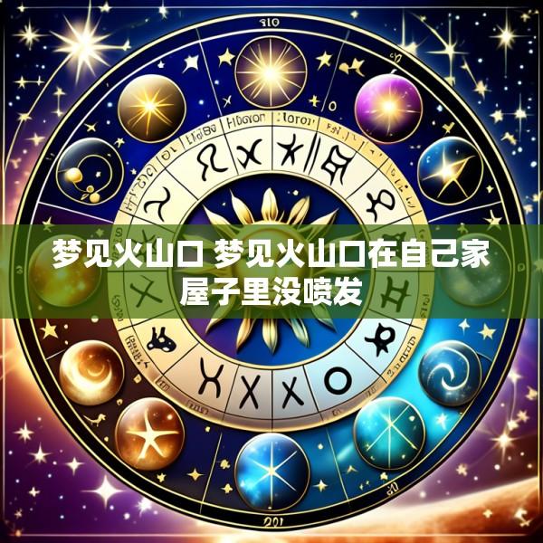 梦见火山口 梦见火山口在自己家屋子里没喷发