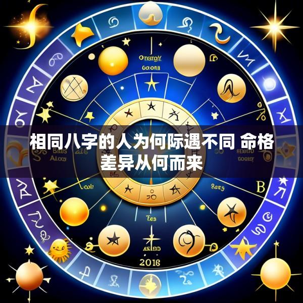 相同八字的人为何际遇不同 命格差异从何而来