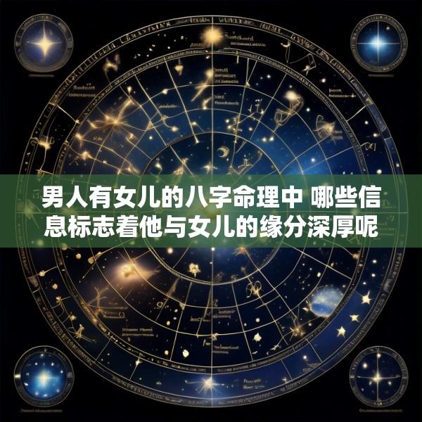 男人有女儿的八字命理中 哪些信息标志着他与女儿的缘分深厚呢