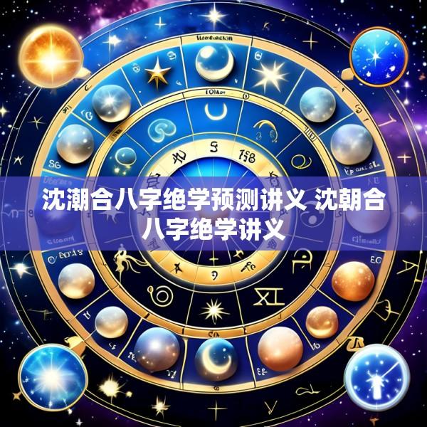 沈潮合八字绝学预测讲义 沈朝合八字绝学讲义