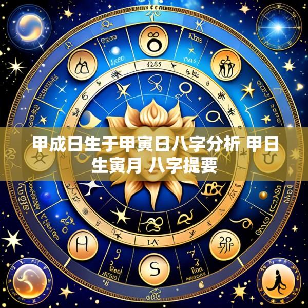 甲成日生于甲寅日八字分析 甲日生寅月 八字提要