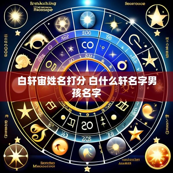 白轩宙姓名打分 白什么轩名字男孩名字
