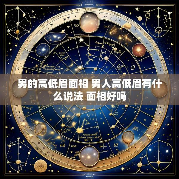 男的高低眉面相 男人高低眉有什么说法 面相好吗