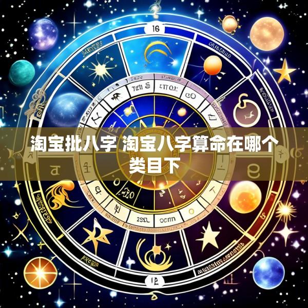 淘宝批八字 淘宝八字算命在哪个类目下