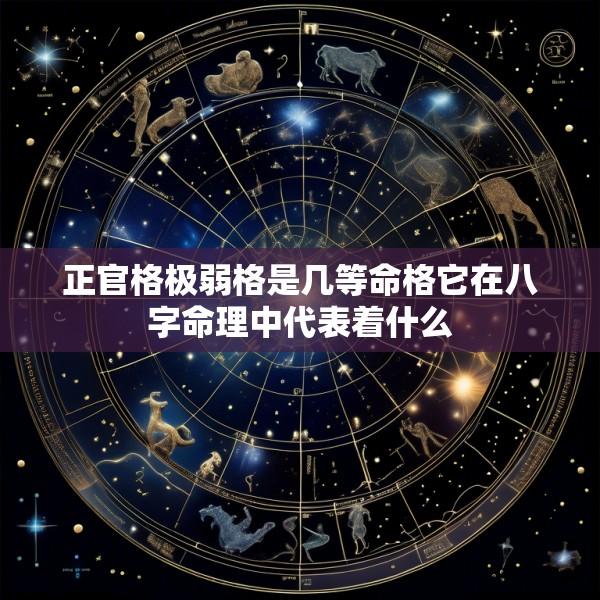 正官格极弱格是几等命格它在八字命理中代表着什么